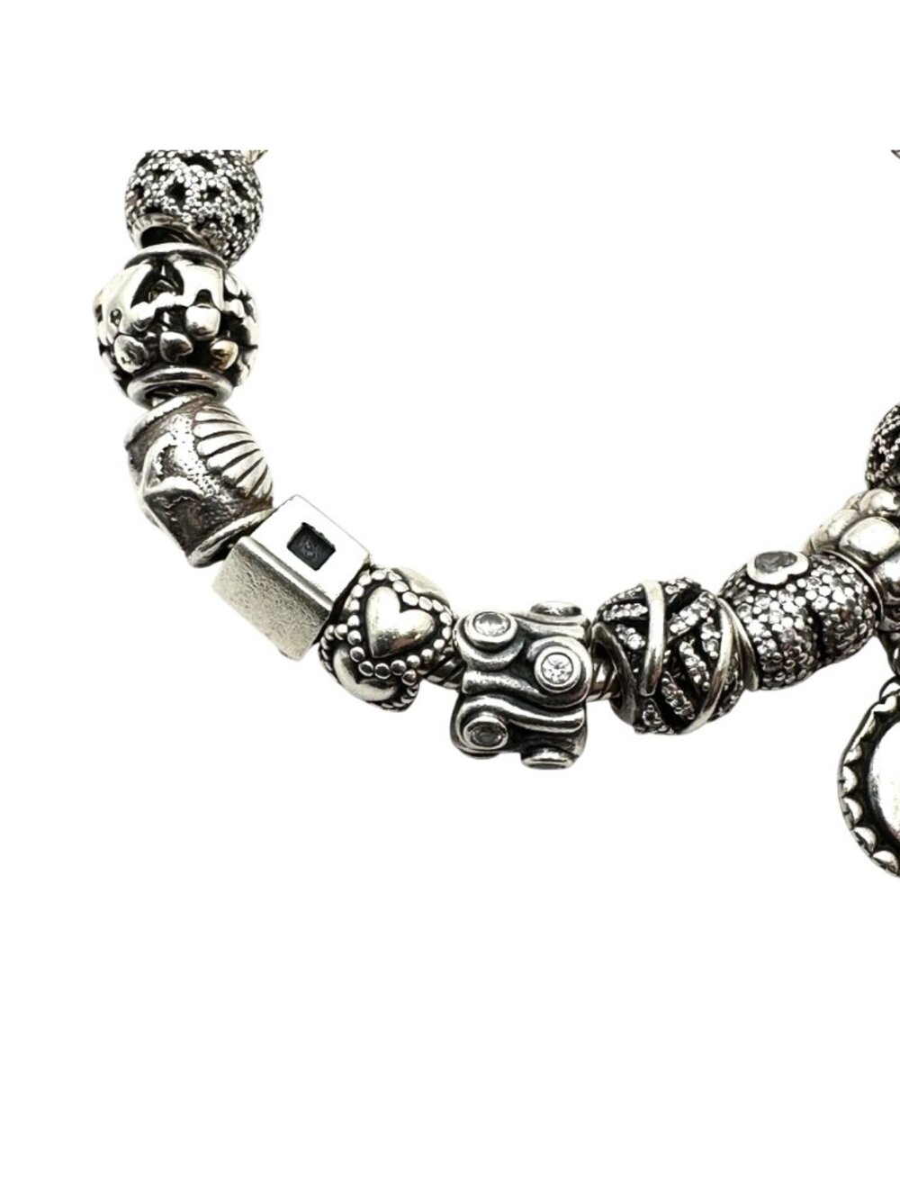 Pandora Sterling Silver Charm Bracelet 7" Loaded with Charms 37 Grams And Pouche - Picture 10 of 11